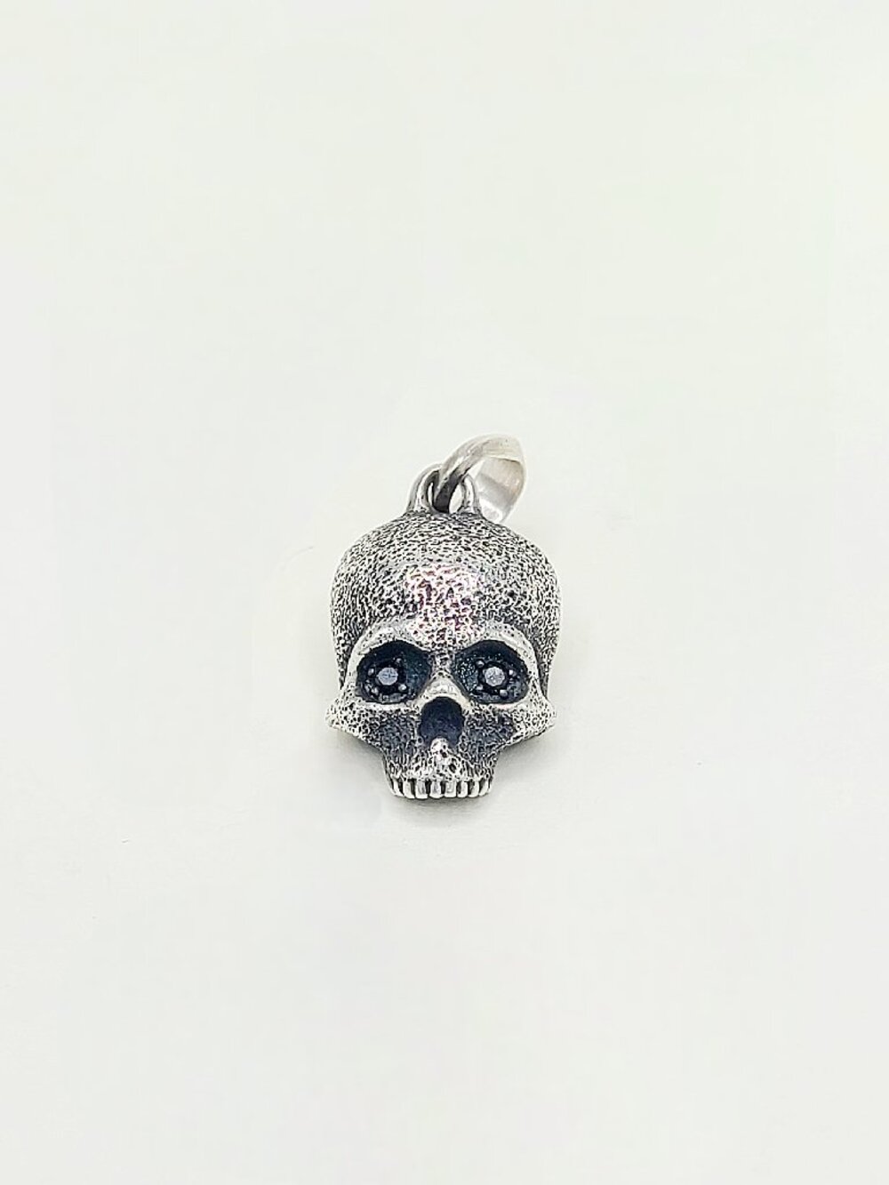 David Yurman Memento Mori Skull Amulet Pendant w/ Pavé Black Diamonds - 18mm
